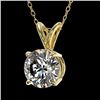 Image 2 : 1.07 CTW Certified H-SI/I Quality Diamond Solitaire Necklace 10K Yellow Gold - REF-147M2H - 36764