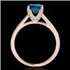 Image 2 : 1.5 CTW Si Certified Fancy Blue Diamond Solitaire Ring 10K Rose Gold - REF-167M8H - 34850