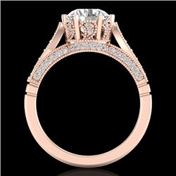 2.2 CTW VS/SI Diamond Art Deco Ring 18K Rose Gold - REF-725X5T - 37239