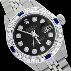 Rolex Ladies Stainless Steel, Diam Dial & Diam/Sapphire Bezel, Sapphire Crystal - REF-426N3A