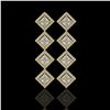 Image 1 : 5.31 CTW Princess Cut Diamond Designer Earrings 18K Yellow Gold - REF-978W4F - 42802