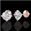 Image 2 : 2.5 CTW VS/SI Diamond Solitaire Art Deco Stud Earrings 18K Rose Gold - REF-668W2F - 37308