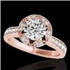 Image 1 : 1.5 CTW H-SI/I Certified Diamond Solitaire Halo Ring 10K Rose Gold - REF-180W2F - 34230