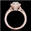 Image 2 : 1.5 CTW H-SI/I Certified Diamond Solitaire Halo Ring 10K Rose Gold - REF-180W2F - 34230