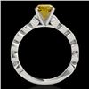 Image 2 : 1.5 CTW Certified Si/I Fancy Intense Yellow Diamond Solitaire Ring 10K White Gold - REF-163T6M - 348