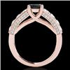 Image 2 : 3.05 CTW Certified VS Black Diamond Solitaire Ring 10K Rose Gold - REF-161T8M - 35520