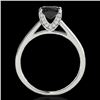 Image 2 : 2 CTW Certified VS Black Diamond Solitaire Ring 10K White Gold - REF-76W4F - 34856