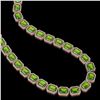 Image 2 : 73.41 CTW Peridot & Diamond Halo Necklace 10K Rose Gold - REF-888W2F - 41502