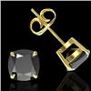 Image 2 : 6 CTW Cushion Cut Black VS/SI Diamond Designer Stud Earrings 18K Yellow Gold - REF-141A8X - 21736