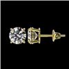 Image 2 : 1.50 CTW Certified H-SI/I Quality Diamond Solitaire Stud Earrings 10K Yellow Gold - REF-183X2T - 330