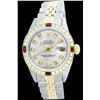 Image 2 : Rolex Ladies Two Tone 14K Gold/SS, Diam Dial & Diam/Ruby Bezel, Sapphire Crystal - REF-434X6Y