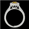 Image 2 : 2.5 CTW Certified Si/I Fancy Intense Yellow Diamond Solitaire Halo Ring 10K White Gold - REF-354T5M 