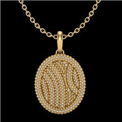 1 CTW Micro Pave VS/SI Diamond Necklace 14K Yellow Gold - REF-90M9H - 20510