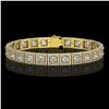 Image 1 : 15.87 CTW Princess Diamond Designer Bracelet 18K Yellow Gold - REF-2895H8A - 42637