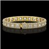 Image 2 : 15.87 CTW Princess Diamond Designer Bracelet 18K Yellow Gold - REF-2895H8A - 42637