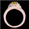 Image 2 : 1.9 CTW Certified Si/I Fancy Intense Yellow Diamond Solitaire Halo Ring 10K Rose Gold - REF-209H3A -