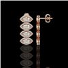 Image 2 : 5.33 CTW Marquise Diamond Designer Earrings 18K Rose Gold - REF-986W2F - 42783