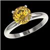 Image 2 : 2 CTW Certified Intense Yellow SI Diamond Solitaire Engagement Ring 10K White Gold - REF-527M3H - 32