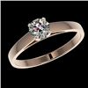 Image 2 : 0.50 CTW Certified H-SI/I Quality Diamond Solitaire Engagement Ring 10K Rose Gold - REF-54H2A - 3295