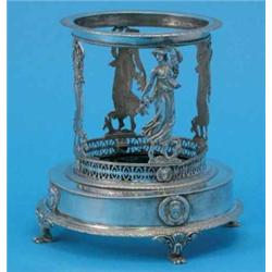 An early 19th century French 950 standard silver table stand, of neo-classical design, with egg a...