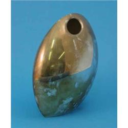 A Gucci white metal vase, of slanted ovoid form, 10ins...