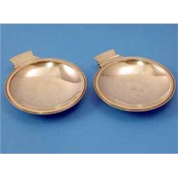 A pair of Georg Jensen 925 standard Pyramid pattern butter dishes, designed by Harald Nielsen, im...