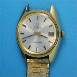 A gentleman's gold plated Omega Seamaster wrist watch....