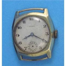 A gentleman's 9ct gold Rolex wrist watch with circular Arabic dial and square case....