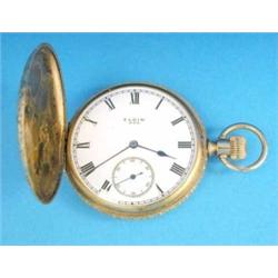 A 9ct gold Elgin keyless hunter...