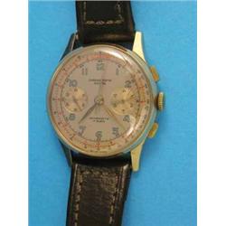 A gentlemans 18st gold wrist chronograph...