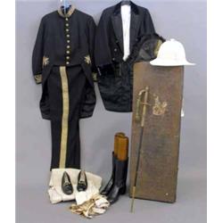 A Hopkins Court Livery, and ceremonial uniform with sword and hat in a box....