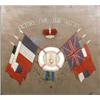 Image 1 : A 1st World War commemorative Naval panel, worked with Victory for the Allies, a crown, flags and...