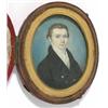 Image 1 : Early 19th C. English School watercolour on ivory miniature, Portrait of a gentleman with cravat...