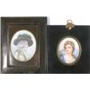 Image 1 : Rodlit watercolour on ivory miniature, Portrait of a lady, 3.5 x 3 ins. and another similar minia...