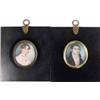 Image 1 : 19th C. English School pair of watercolour on ivory miniatures, Portraits of a lady and gentleman...
