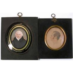 19th C. English School watercolour on ivory miniature, Rev. James Bakewell Wildbore 1743-1822, ov...
