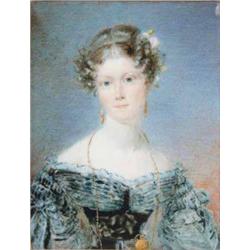 Victorian School watercolour on ivory miniature, Portrait of a young lady, 3.75 x 2.75 ins....