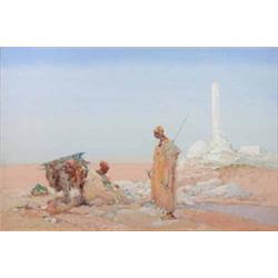 Dudley Hardy (1865-1922) gouache, 'A Wayside Rest', signed, 14 x 20.5 ins....