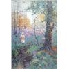 Alfred Fontville de Breanski (1877-1957) oil on board, Child in bluebell woods, signed, 13.5 x 9...