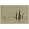 Image 1 : Arthur J F Bond (b. 1888) etching, Slack Water, signed in pencil, 6 x 9.75 ins....