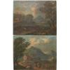 Continental School pair of unframed oils on copper panels, Romantic landscapes, 5.5 x 7 ins....