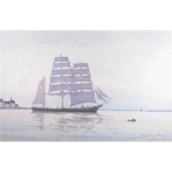 Hugh Boycott Brown (1909 - 1990) oil on canvas, Early Evening in Port, signed, 24 x 36 ins....