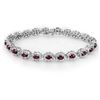 Image 1 : 10.80 CTW Ruby & Diamond Bracelet 18K White Gold - REF-372H9A - 13168