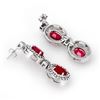 Image 2 : 6.75 CTW Ruby & Diamond Earrings 14K White Gold - REF-136W4F - 13939