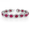 Image 1 : 42.12 CTW Ruby & Diamond Bracelet 14K White Gold - REF-618H2A - 14054