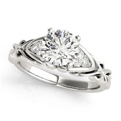 1.35 CTW Certified VS/SI Diamond Solitaire Ring 18K White Gold - REF-498K2W - 27826