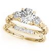 Image 1 : 1.39 CTW Certified VS/SI Diamond 3 Stone 2Pc Wedding Set 14K Yellow Gold - REF-368T2M - 32056
