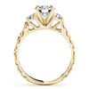 Image 4 : 1.39 CTW Certified VS/SI Diamond 3 Stone 2Pc Wedding Set 14K Yellow Gold - REF-368T2M - 32056