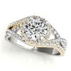 Image 2 : 1.4 CTW Certified VS/SI Diamond 2Pc Set Solitaire Halo 14K White & Yellow Gold - REF-239W5F - 31006