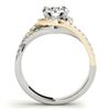 Image 4 : 1.4 CTW Certified VS/SI Diamond 2Pc Set Solitaire Halo 14K White & Yellow Gold - REF-239W5F - 31006